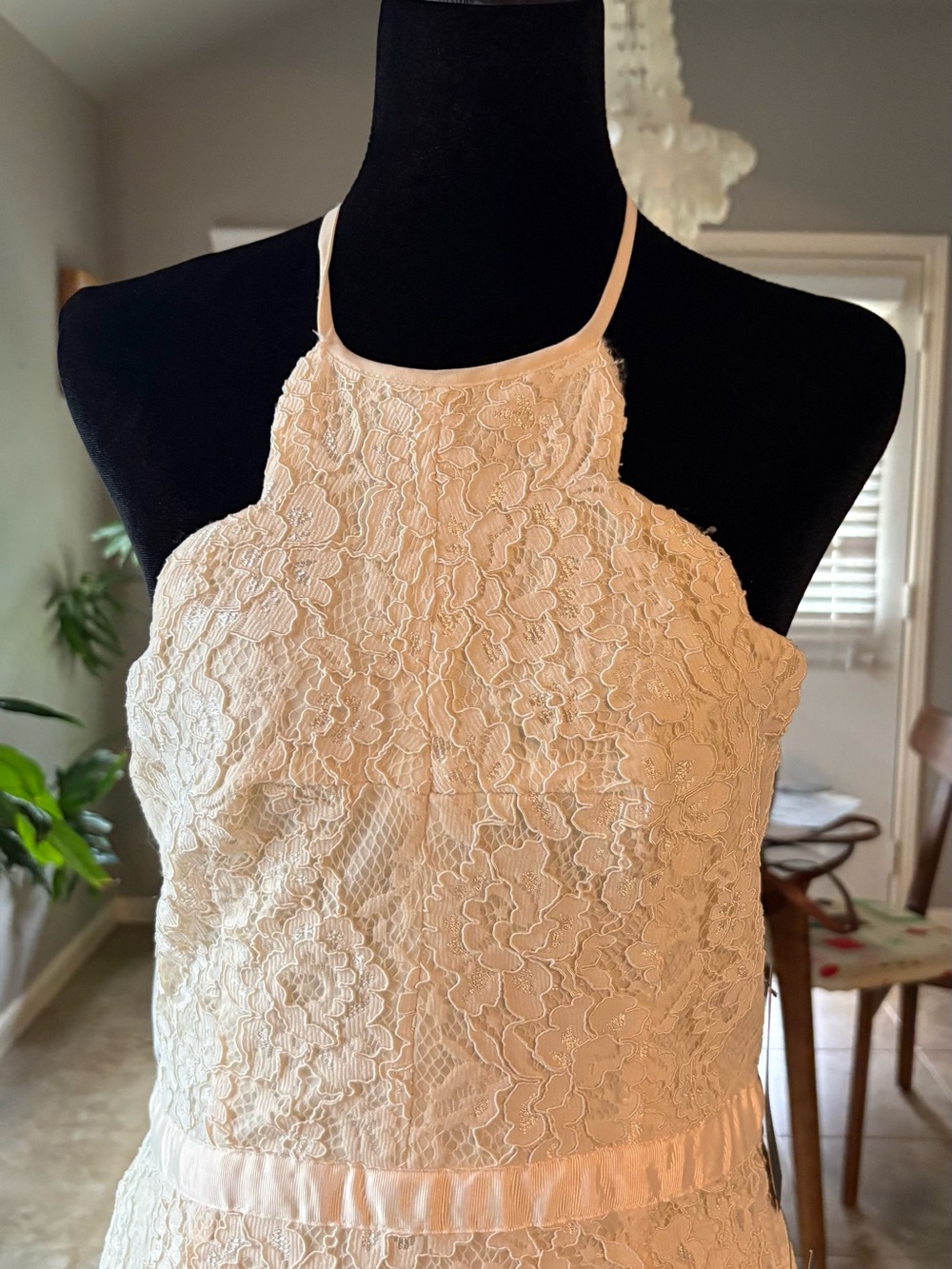 Lulu's Ivory Lace Halter Wedding Dress